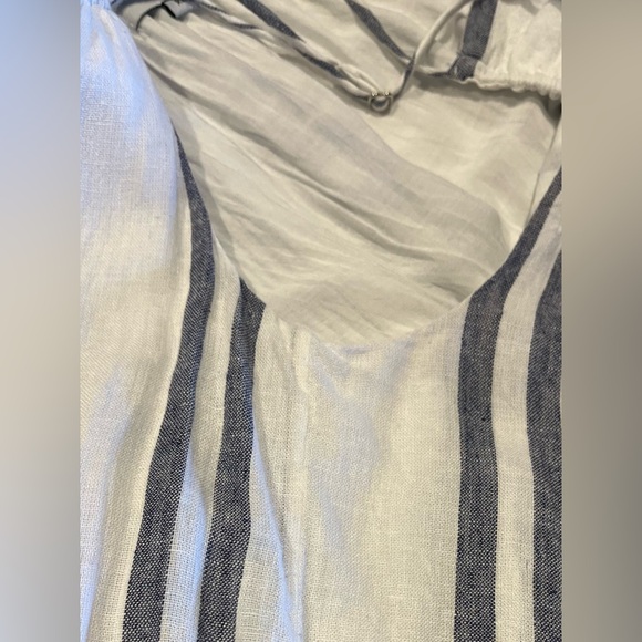 Rails Adora  Midi Stripped Linen Blend Dress/ white -smoke Blue/SZ.XL Women’s - Picture 15 of 15
